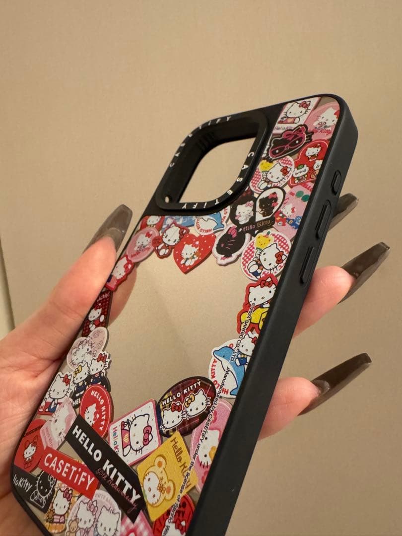 キティ50周年ステッカーフィルムケース(casetify)iPhone15pro