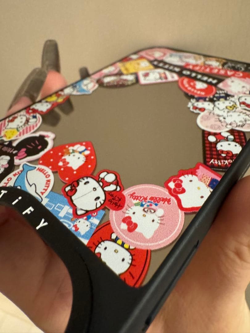 キティ50周年ステッカーフィルムケース(casetify)iPhone15pro