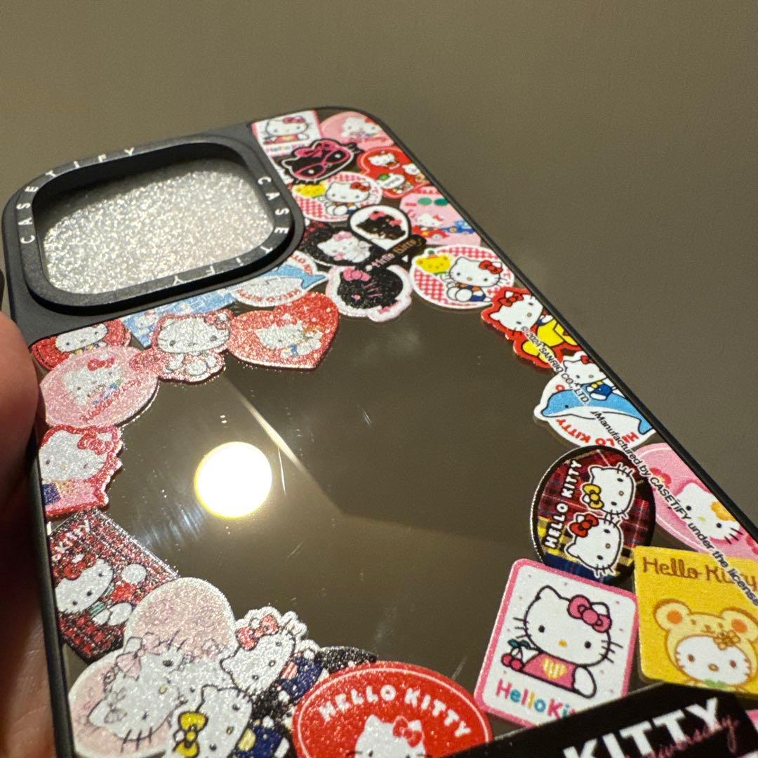 キティ50周年ステッカーフィルムケース(casetify)iPhone15pro