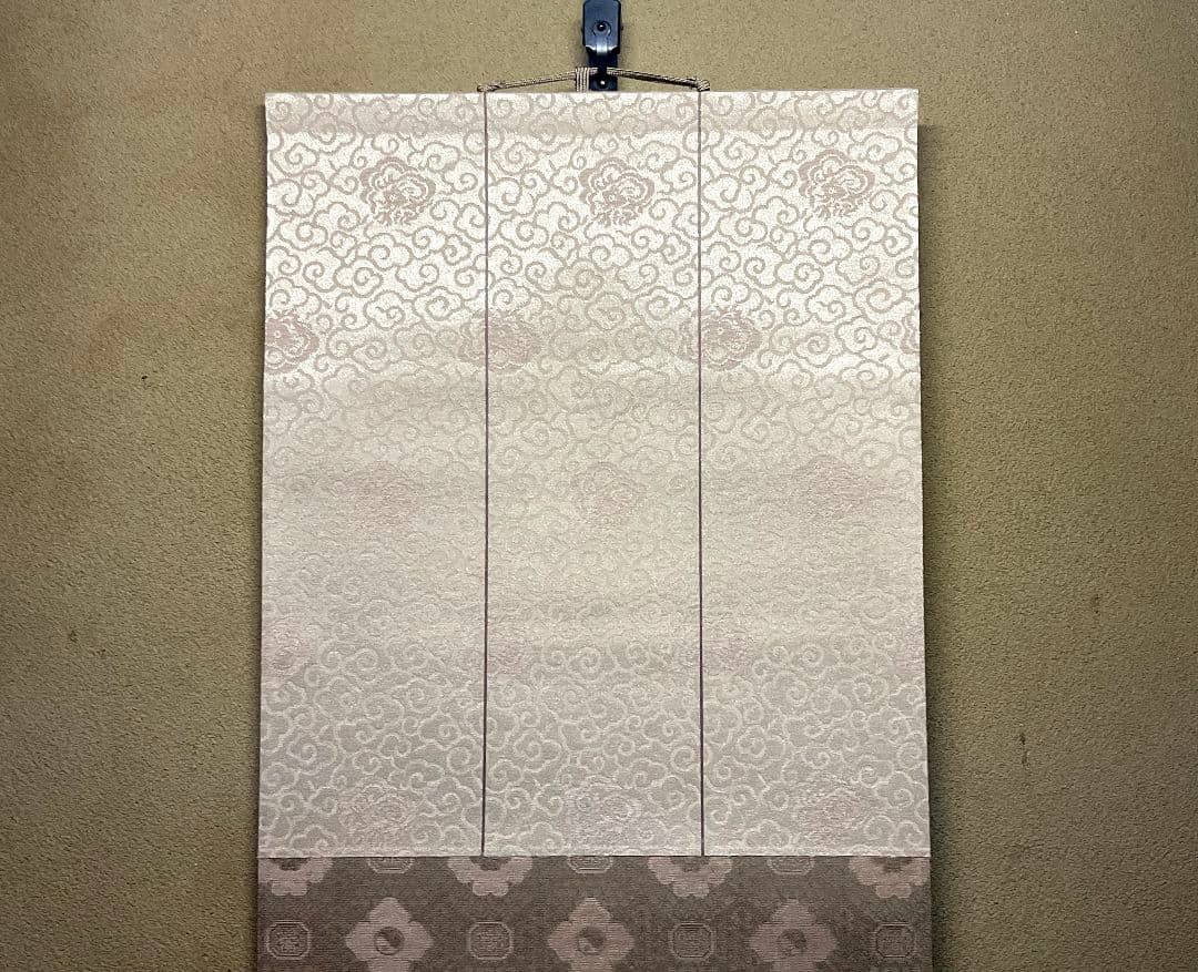 【未使用】色紙掛　正絹本手表装　金地雲銀襴　名物裂　高級表装　色紙短冊掛　茶道