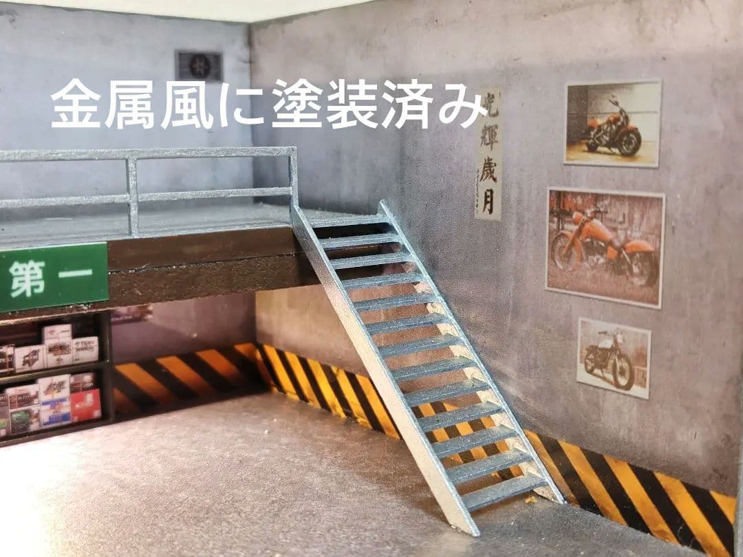 1/64 ジオラマ修理工場、ジオラマ風景、フィギュア付きLED照明