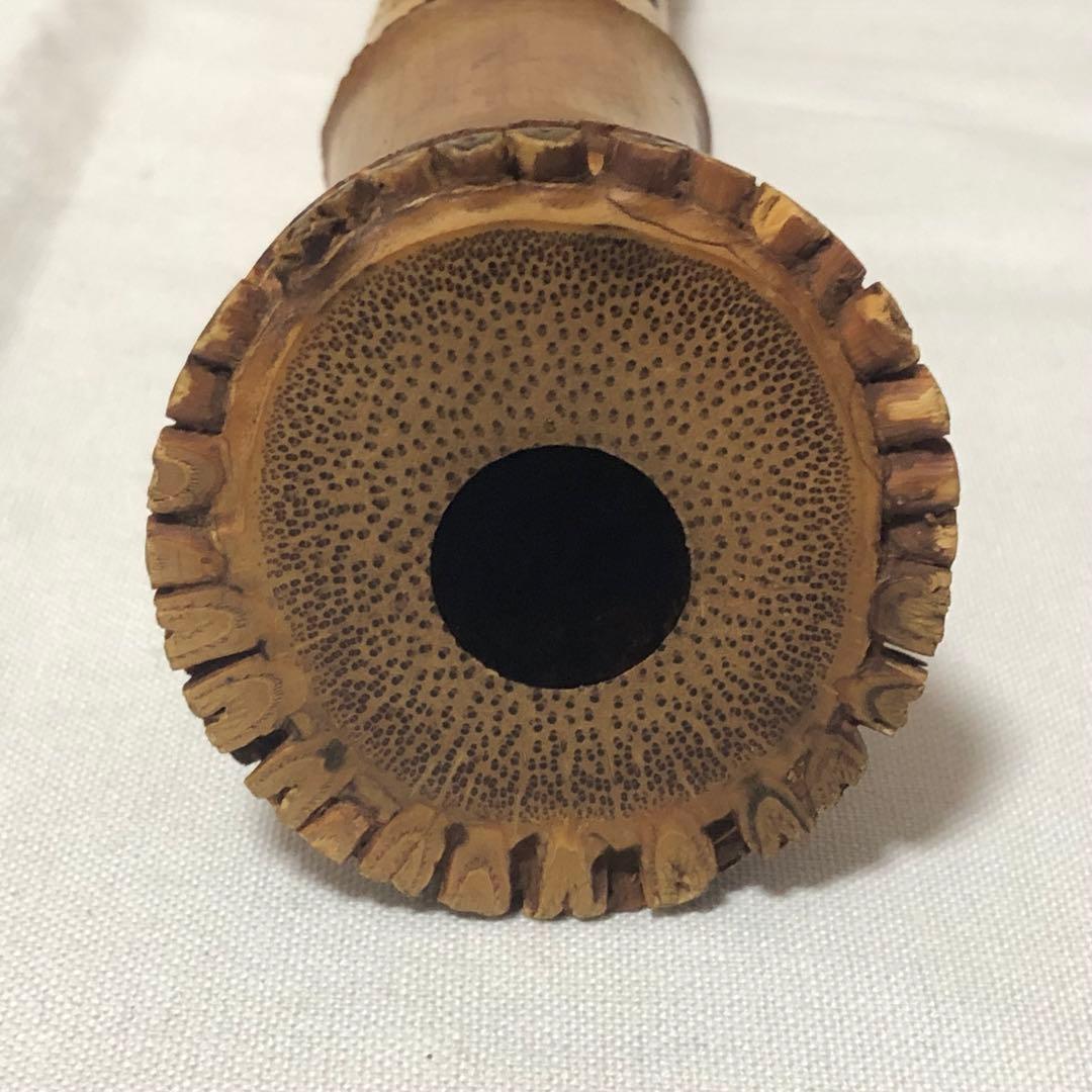 送料込★6孔★尺八 翠光 焼印 銘有 クラック無 2分割 約58cm 1尺9寸