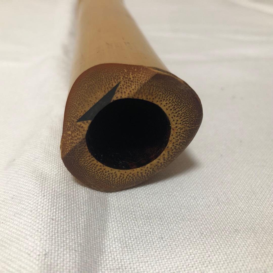 送料込★6孔★尺八 翠光 焼印 銘有 クラック無 2分割 約58cm 1尺9寸
