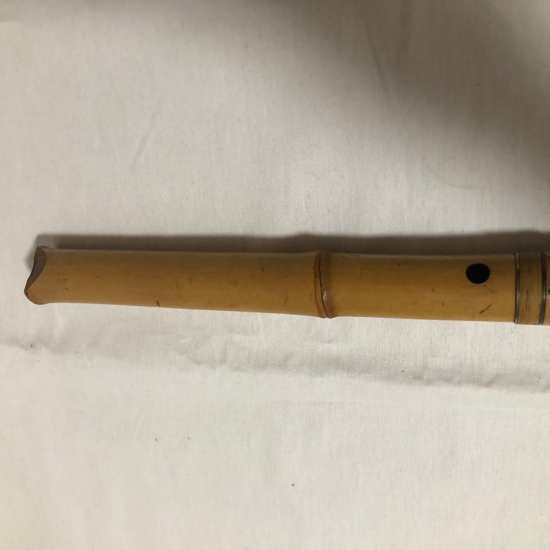 送料込★6孔★尺八 翠光 焼印 銘有 クラック無 2分割 約58cm 1尺9寸