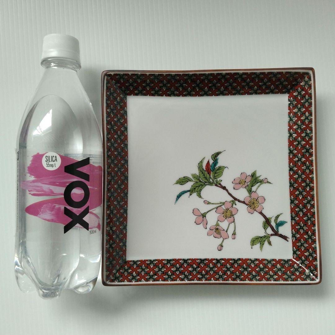 古九谷 九谷焼 九谷秋月 秋月 草花 絵替わり 角皿 正方皿 大皿 5客揃