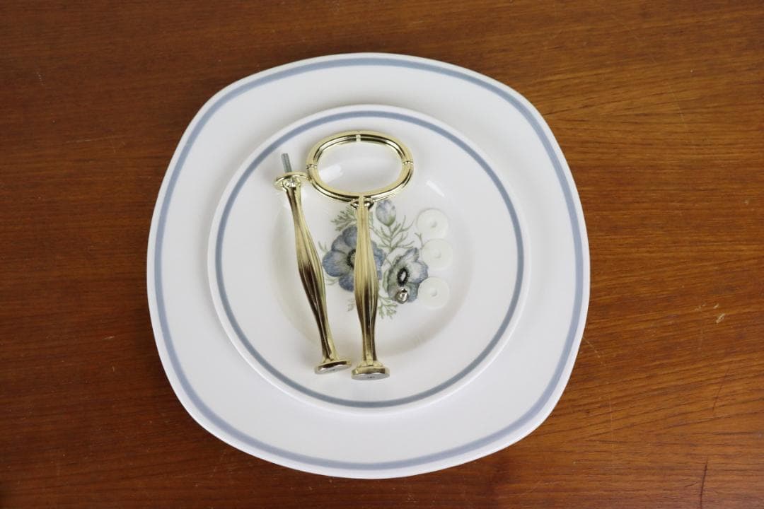 ウェッジウッド　スージークーパー　グレンミスト　ケーキスタンド　英国ヴィンテージ