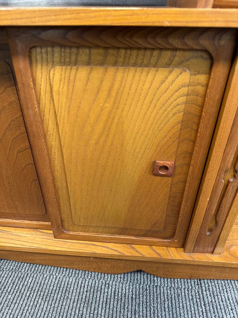 欅材　飾り棚　違い棚　茶棚　和箪笥　キャビネット