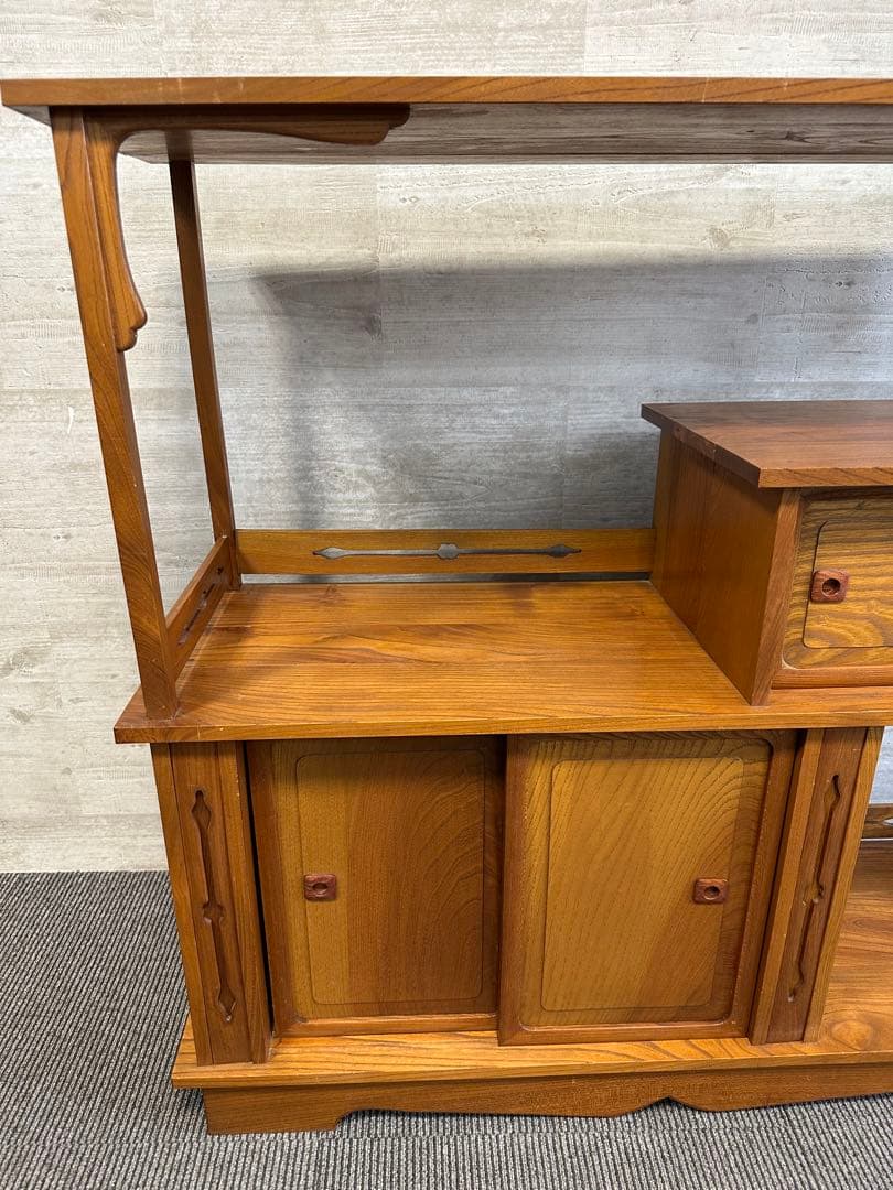 欅材　飾り棚　違い棚　茶棚　和箪笥　キャビネット