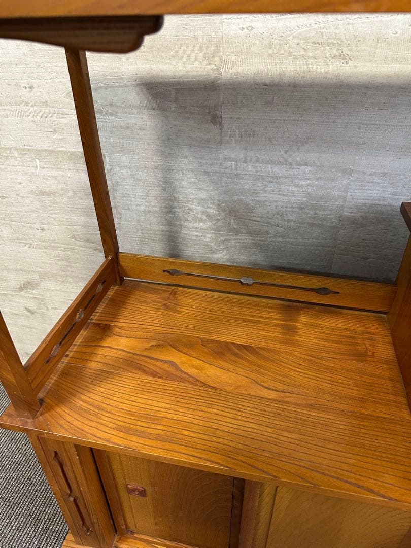 欅材　飾り棚　違い棚　茶棚　和箪笥　キャビネット