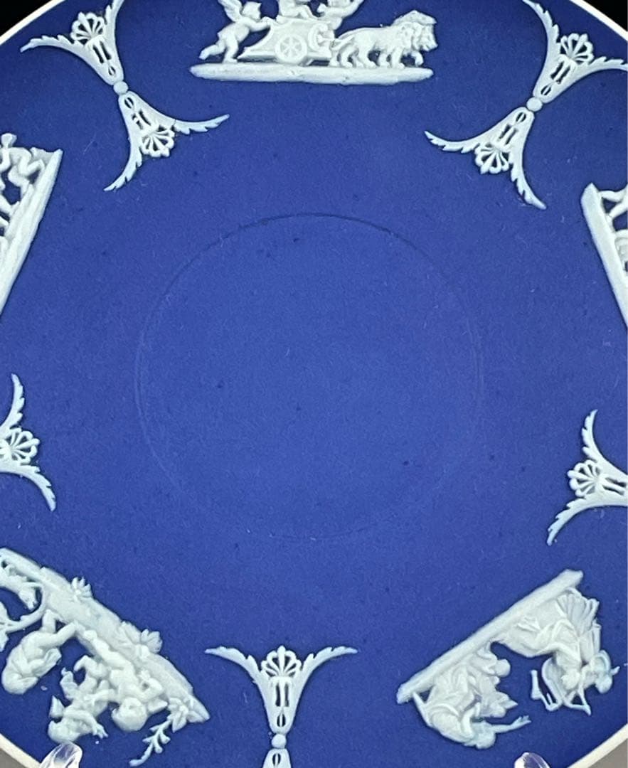 【希少】オールドウェッジウッド カップ＆ソーサー ジャスパーウェア マットブルー