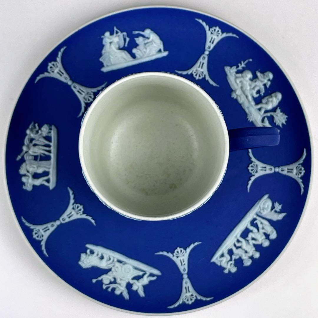 【希少】オールドウェッジウッド カップ＆ソーサー ジャスパーウェア マットブルー