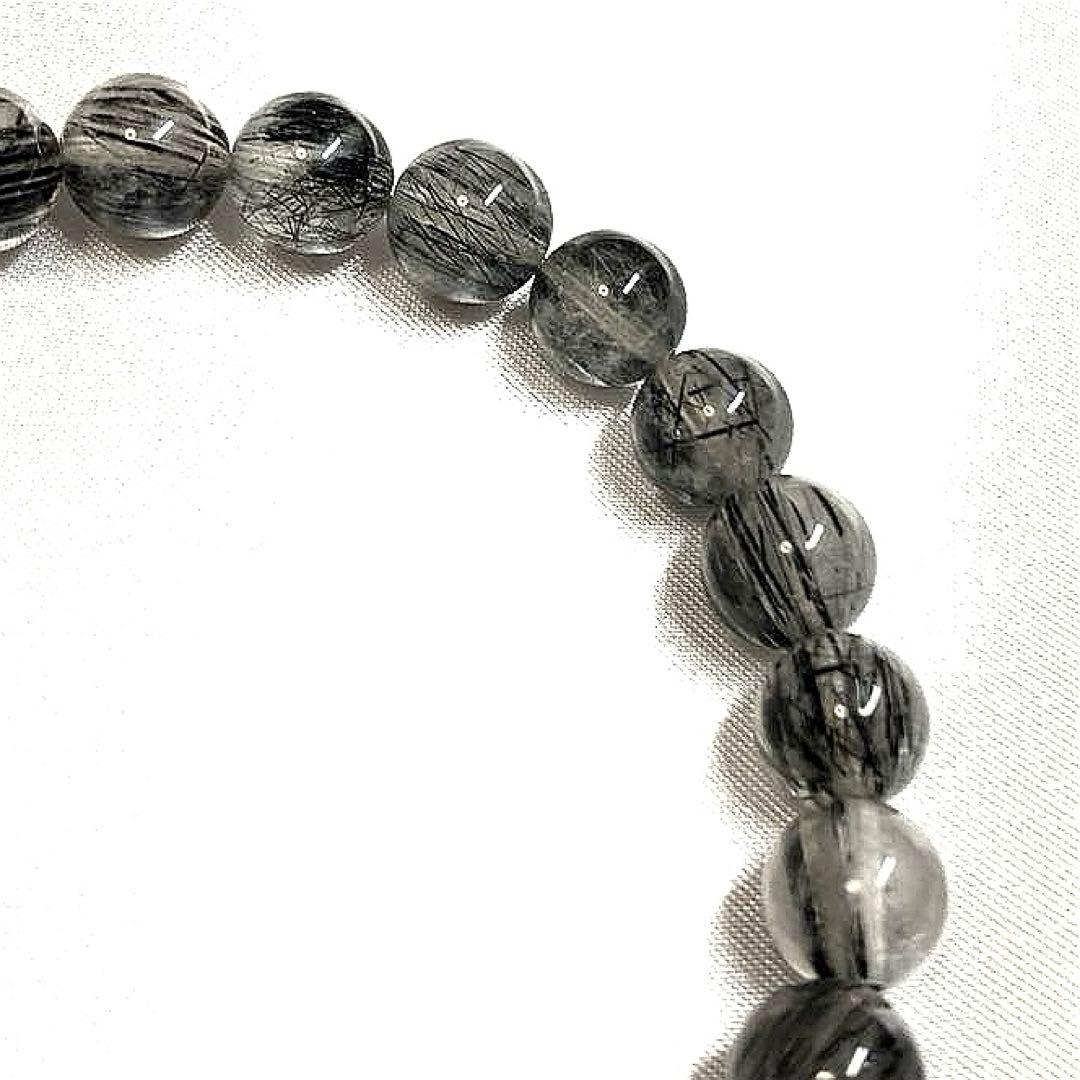 【ブラックルチル】天然ブラックトルマリンインクォーツ 8mm 天然石ブレスレット