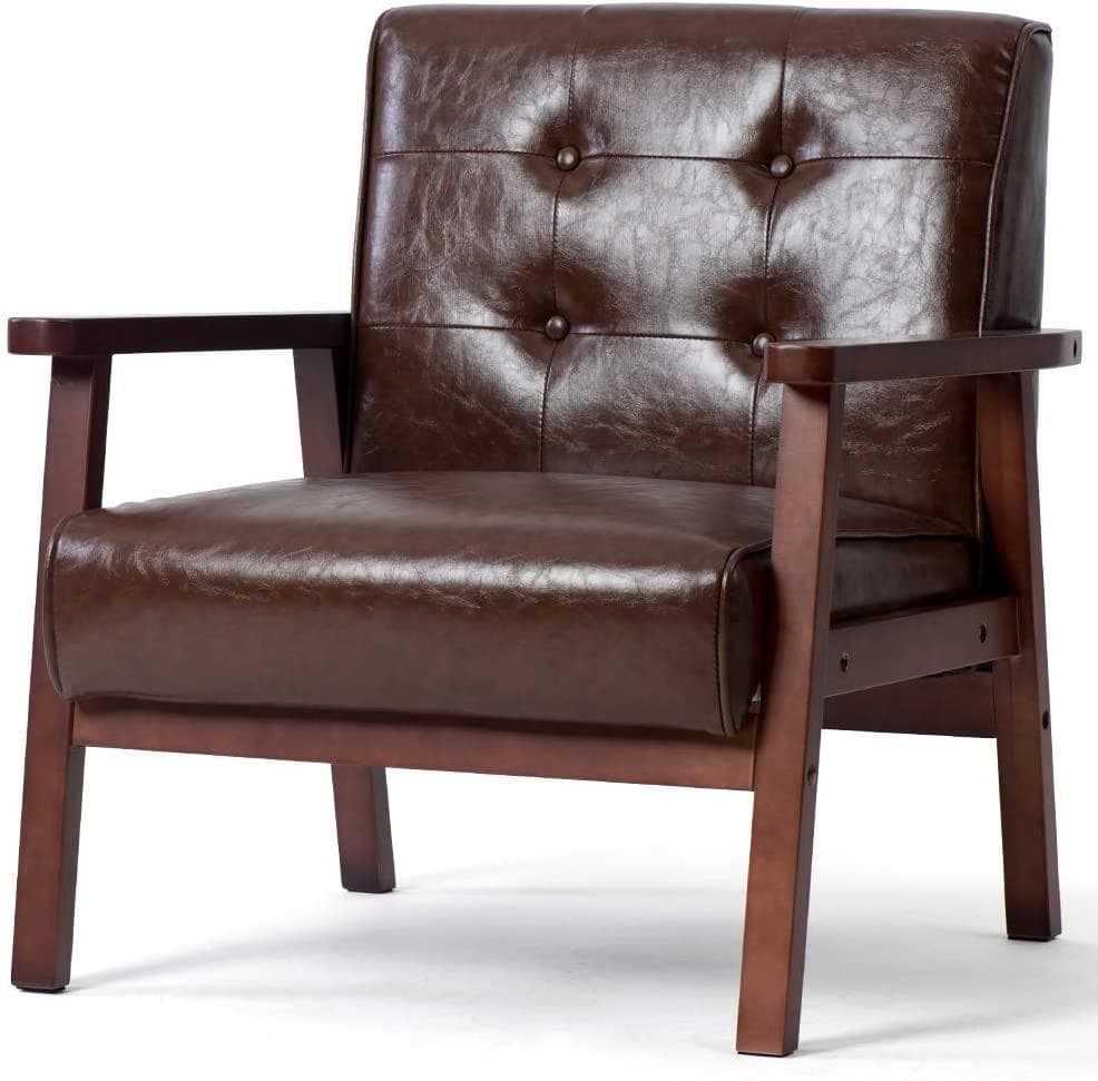 1人掛 天然木 イス 高級感 け ダーク PVC Dark Brown