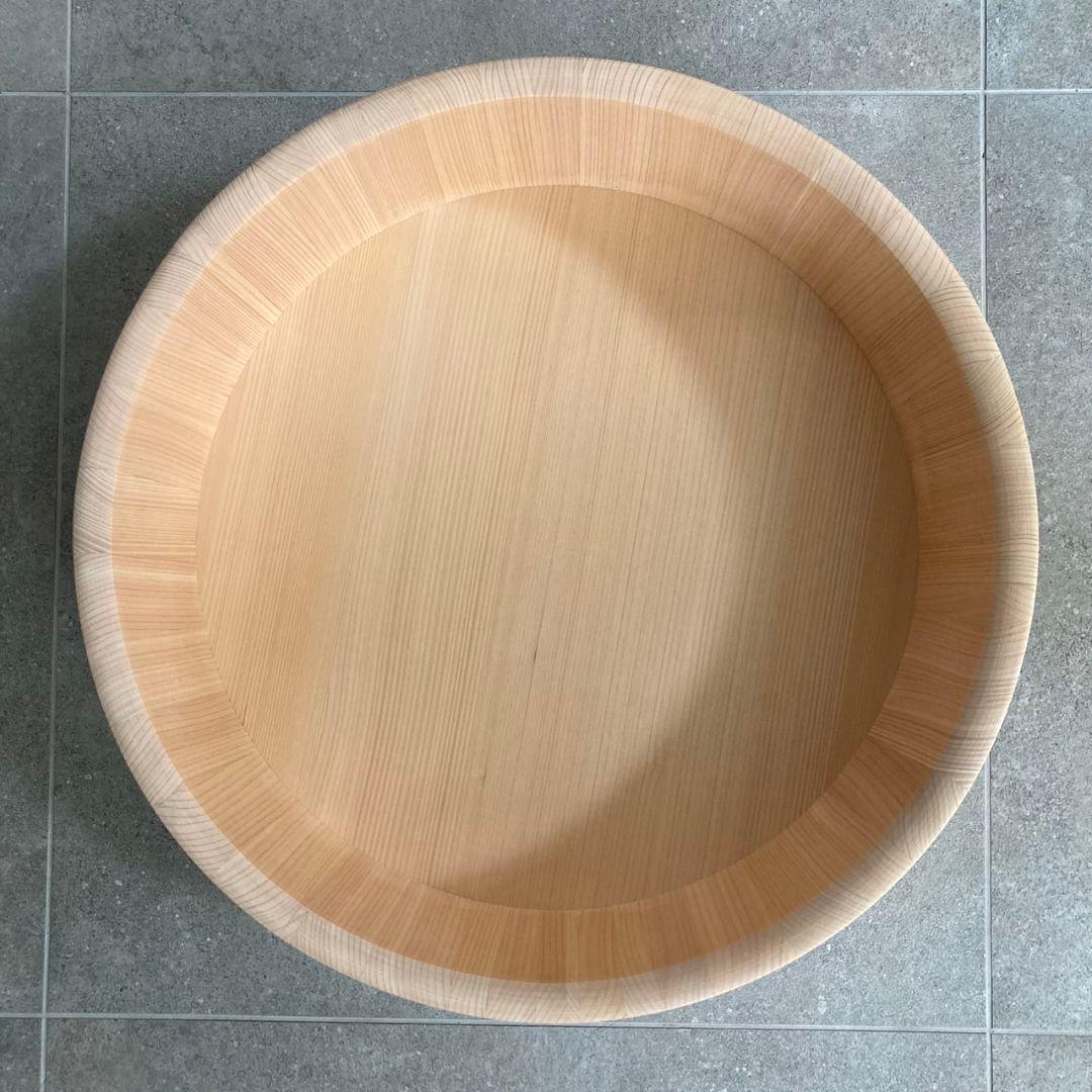 【未使用】特大サイズ　すし桶　木製　銅タガ　飯台　半切