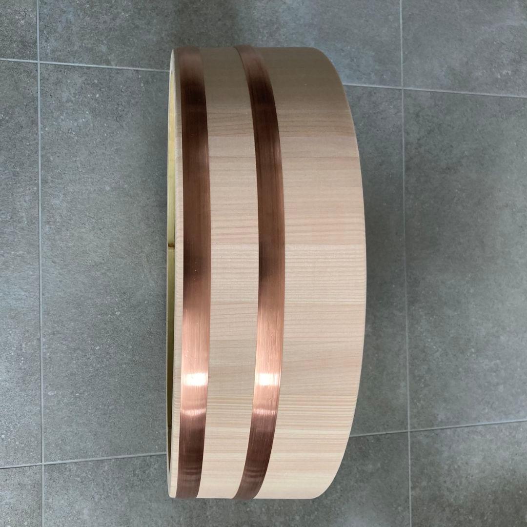 【未使用】特大サイズ　すし桶　木製　銅タガ　飯台　半切