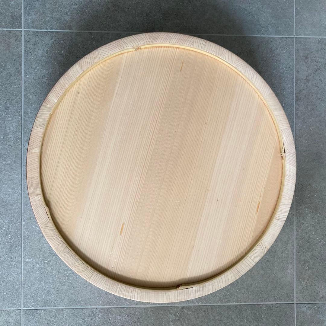 【未使用】特大サイズ　すし桶　木製　銅タガ　飯台　半切