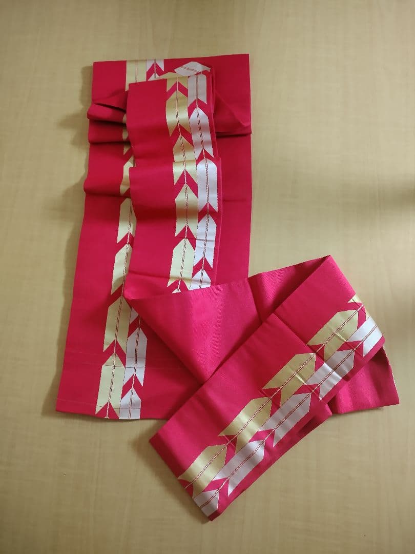 値札付き　名古屋帯　矢絣