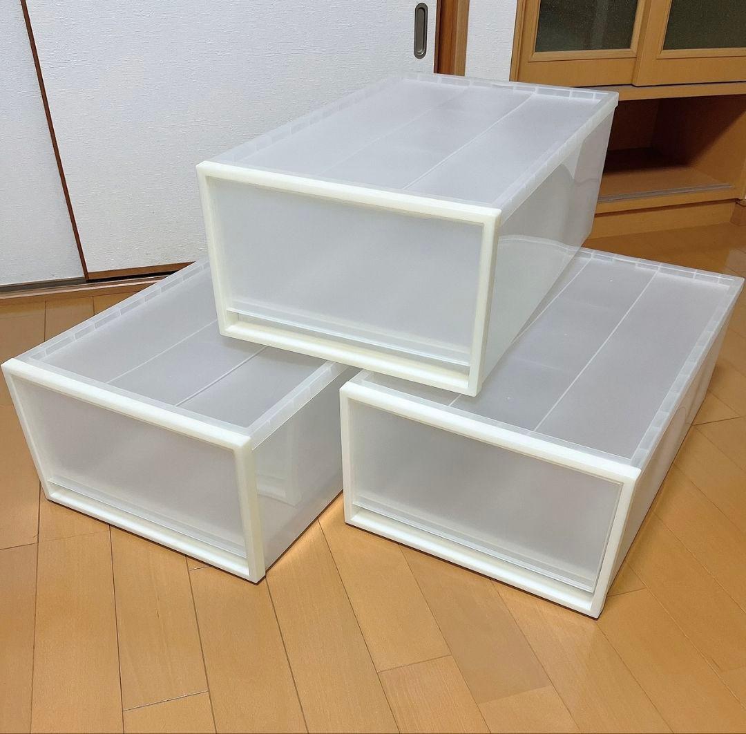 【専用出品】無印良品/収納、衣装ケース/ポリプロピレン大サイズ3個セット