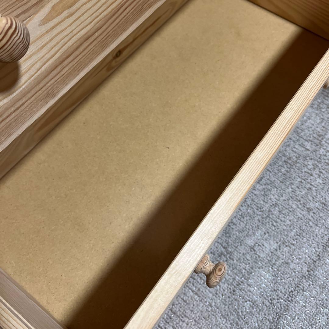 【1500円値下げ中】レア IKEA ラスト　木製 3段チェスト　天然木　廃盤品
