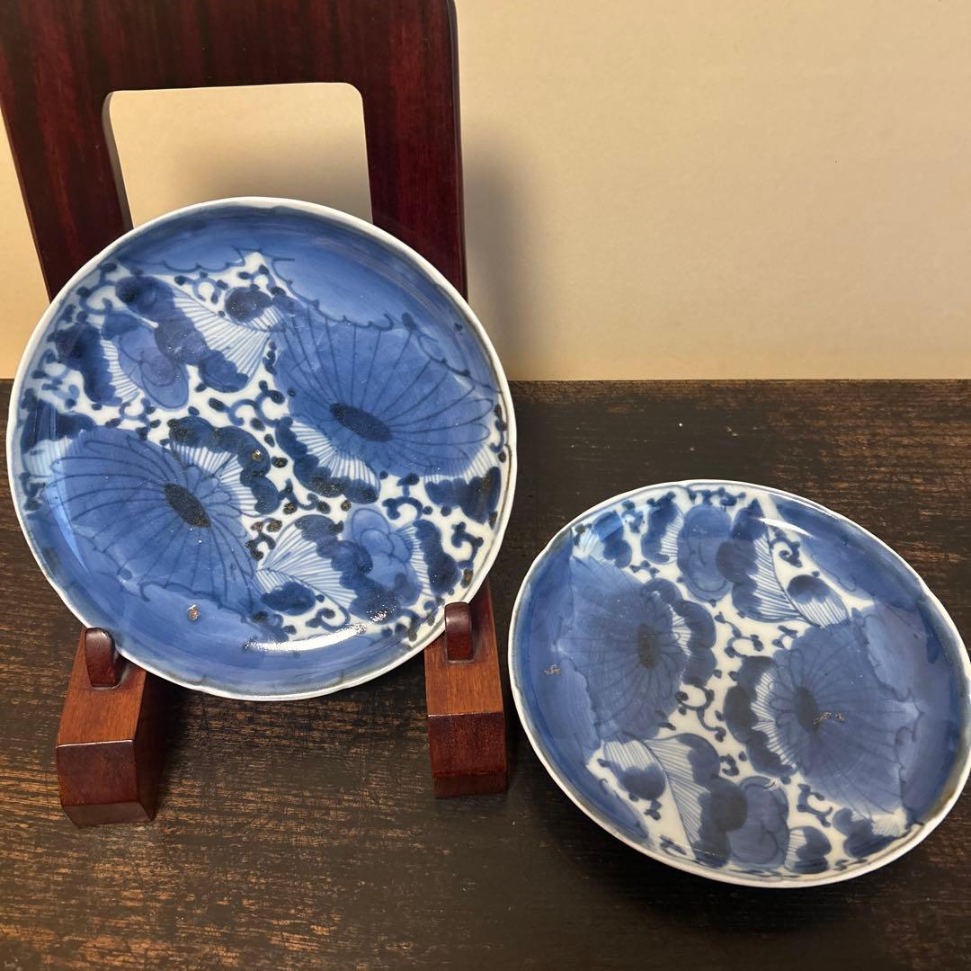 古伊万里　6寸平皿　江戸中期〜後期　2枚セット