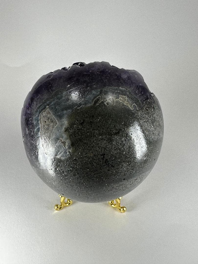 高品質ウルグアイ産アメジスト　笑口　天然石　縁起物 9.4×8.7 830g