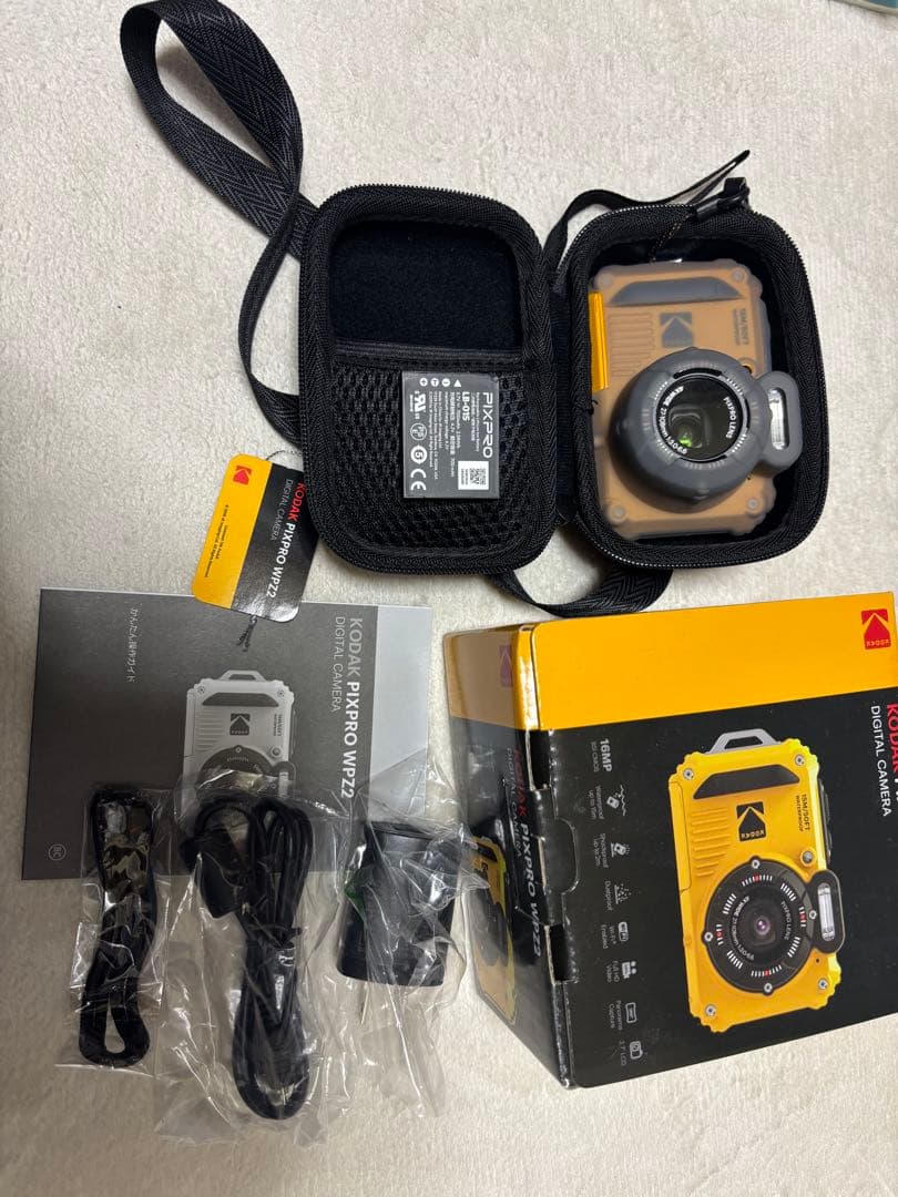 ☆KodakWPZ2-防水デジカメ+純正予備電池+シリコンカバー他撮影枚数5枚☆