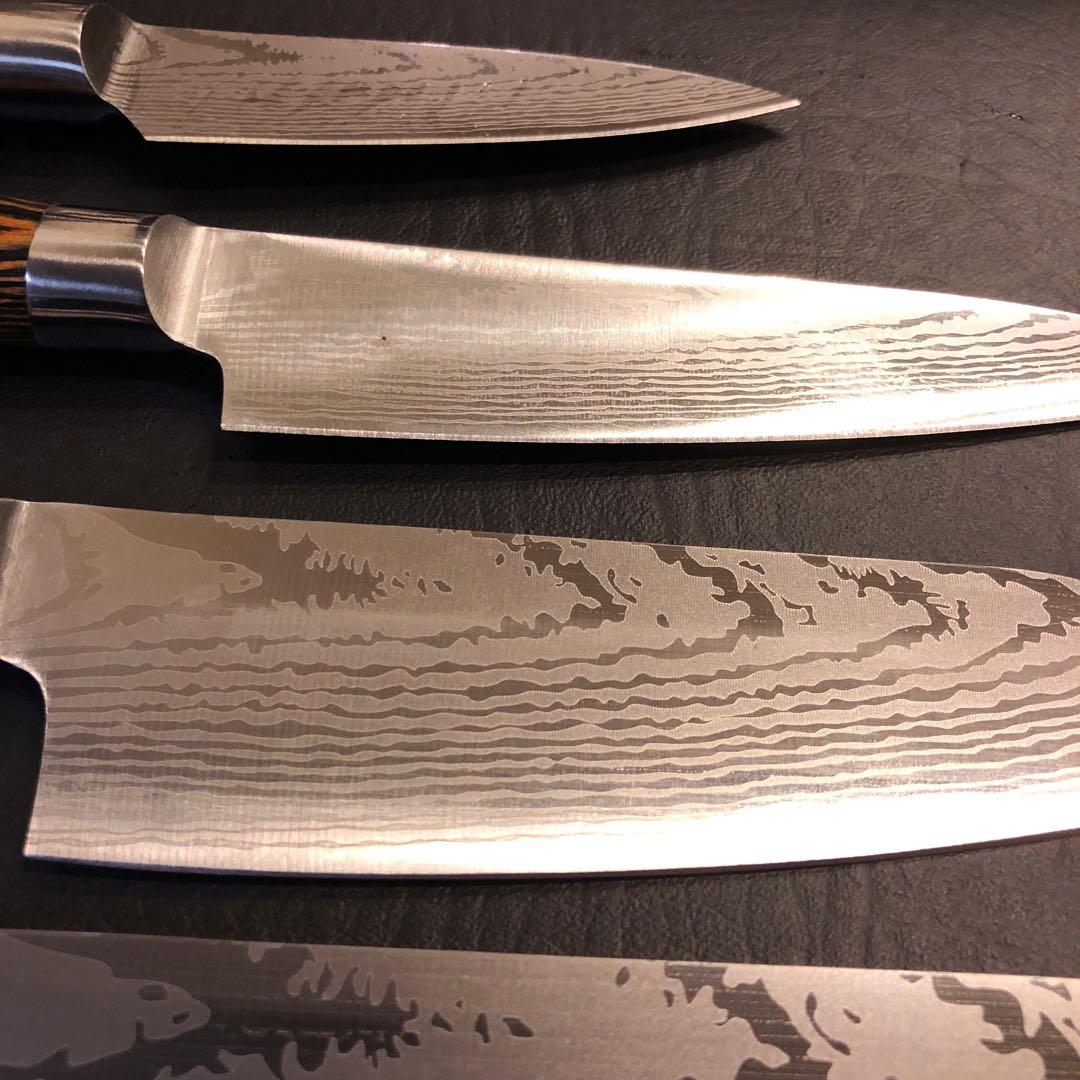 未使用　三徳包丁　シェフナイフ　ダマスカス　包丁　5本セット本