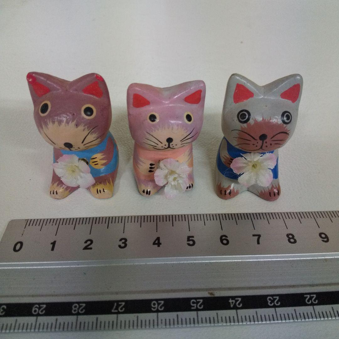 木彫り 猫 木製 置物