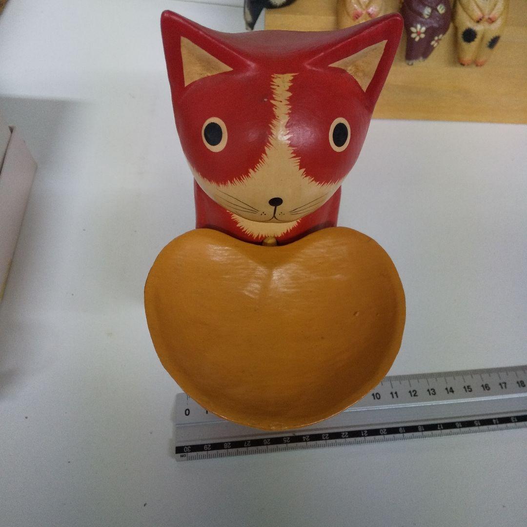 木彫り 猫 木製 置物
