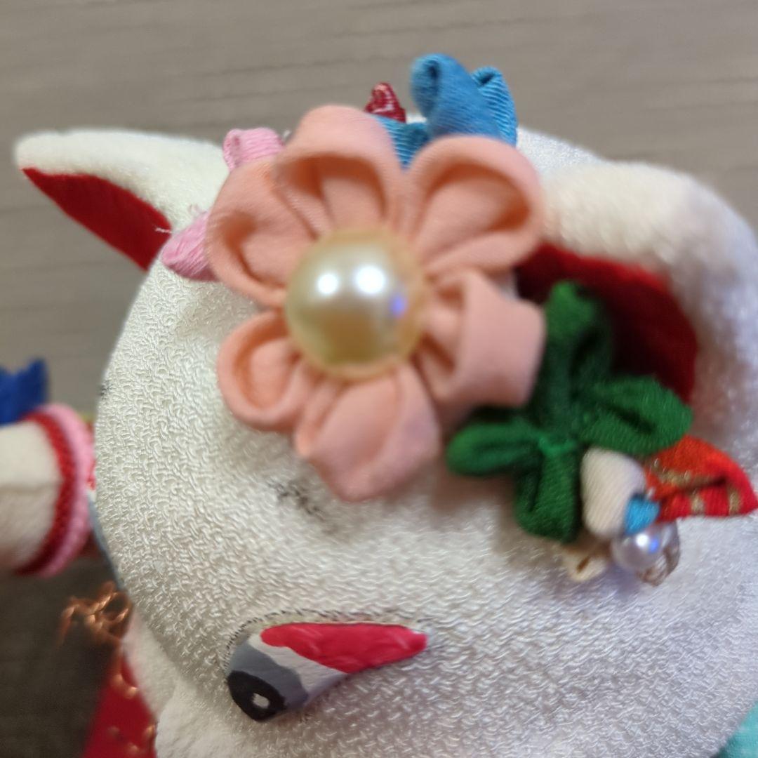 ぶす姫、ブス猫、招き猫、縁起物、古布、ちりめん、