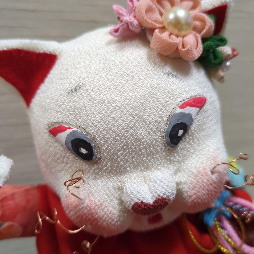 ぶす姫、ブス猫、招き猫、縁起物、古布、ちりめん、