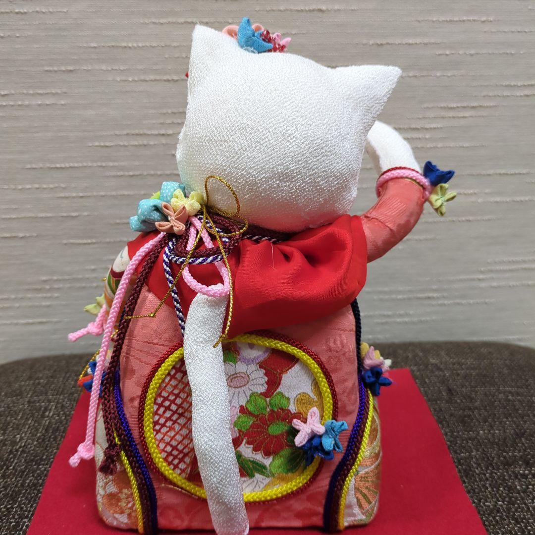 ぶす姫、ブス猫、招き猫、縁起物、古布、ちりめん、