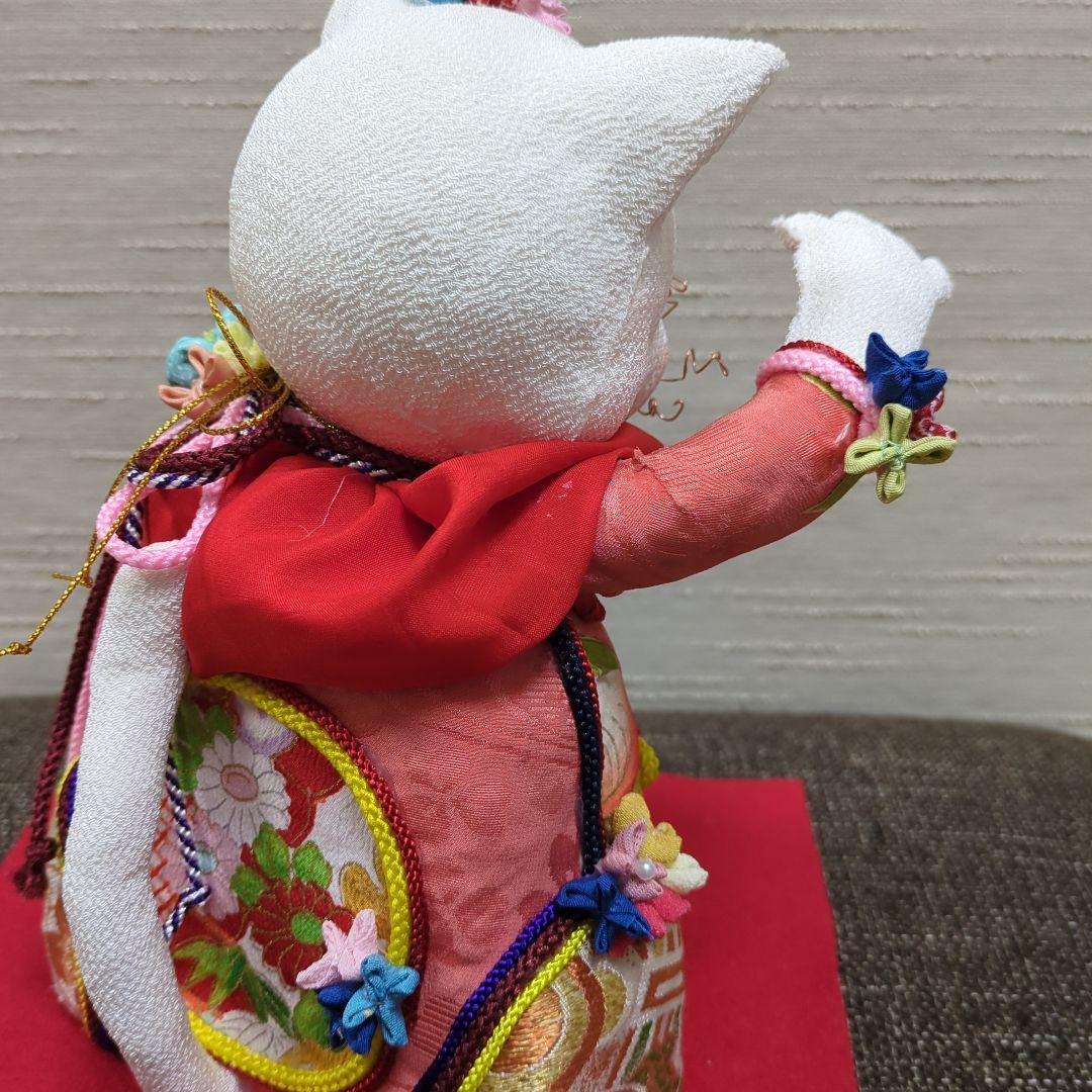 ぶす姫、ブス猫、招き猫、縁起物、古布、ちりめん、