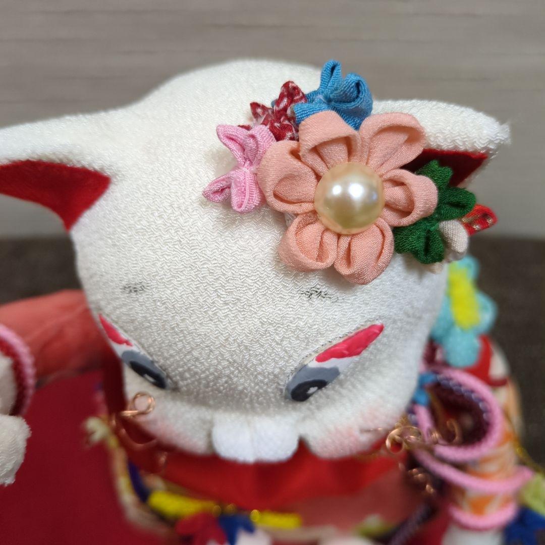 ぶす姫、ブス猫、招き猫、縁起物、古布、ちりめん、