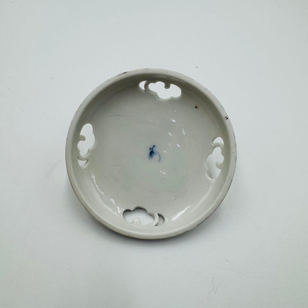 【オールド香蘭社　香炉　鮎に桜絵付】骨董　アンティーク　インテリア　香道具