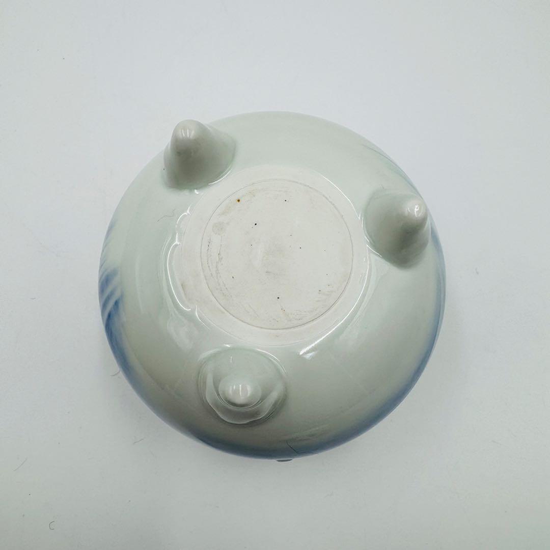 【オールド香蘭社　香炉　鮎に桜絵付】骨董　アンティーク　インテリア　香道具