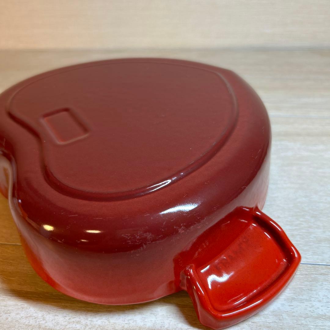 ルクルーゼ　プレートダムール　ココットダムール　ハート　鍋　チェリーレッド