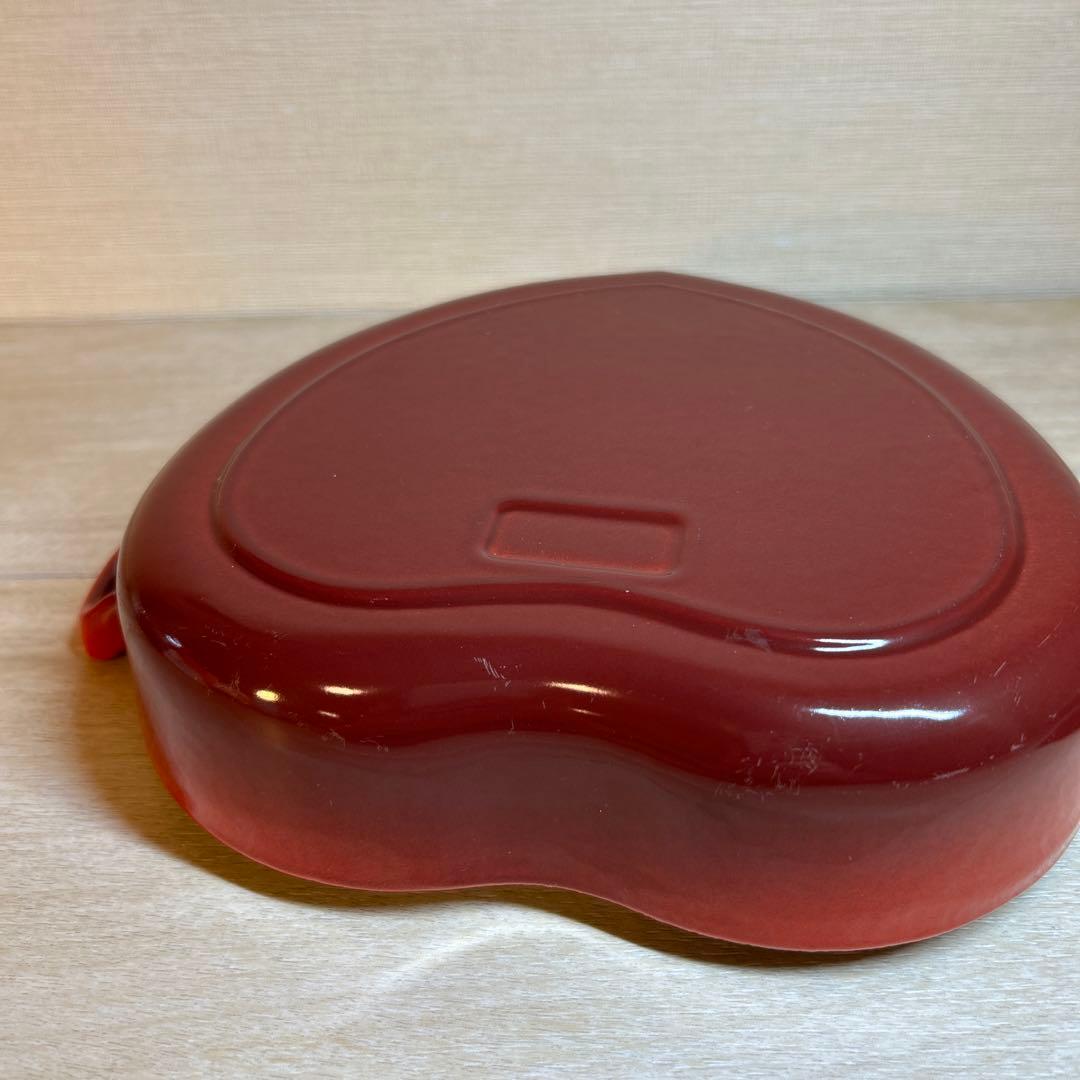 ルクルーゼ　プレートダムール　ココットダムール　ハート　鍋　チェリーレッド