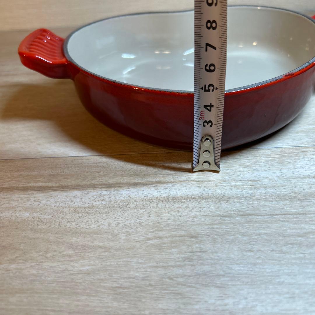 ルクルーゼ　プレートダムール　ココットダムール　ハート　鍋　チェリーレッド