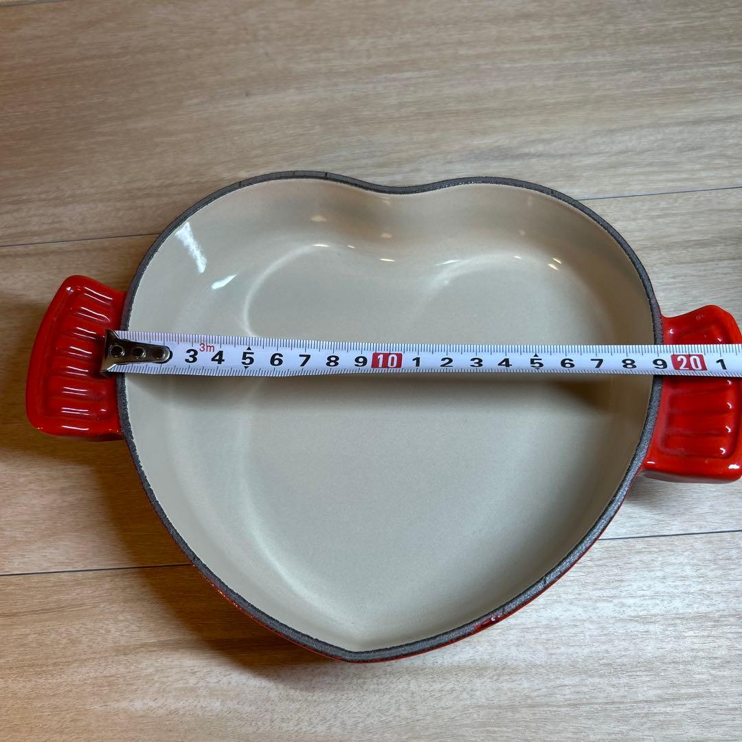 ルクルーゼ　プレートダムール　ココットダムール　ハート　鍋　チェリーレッド