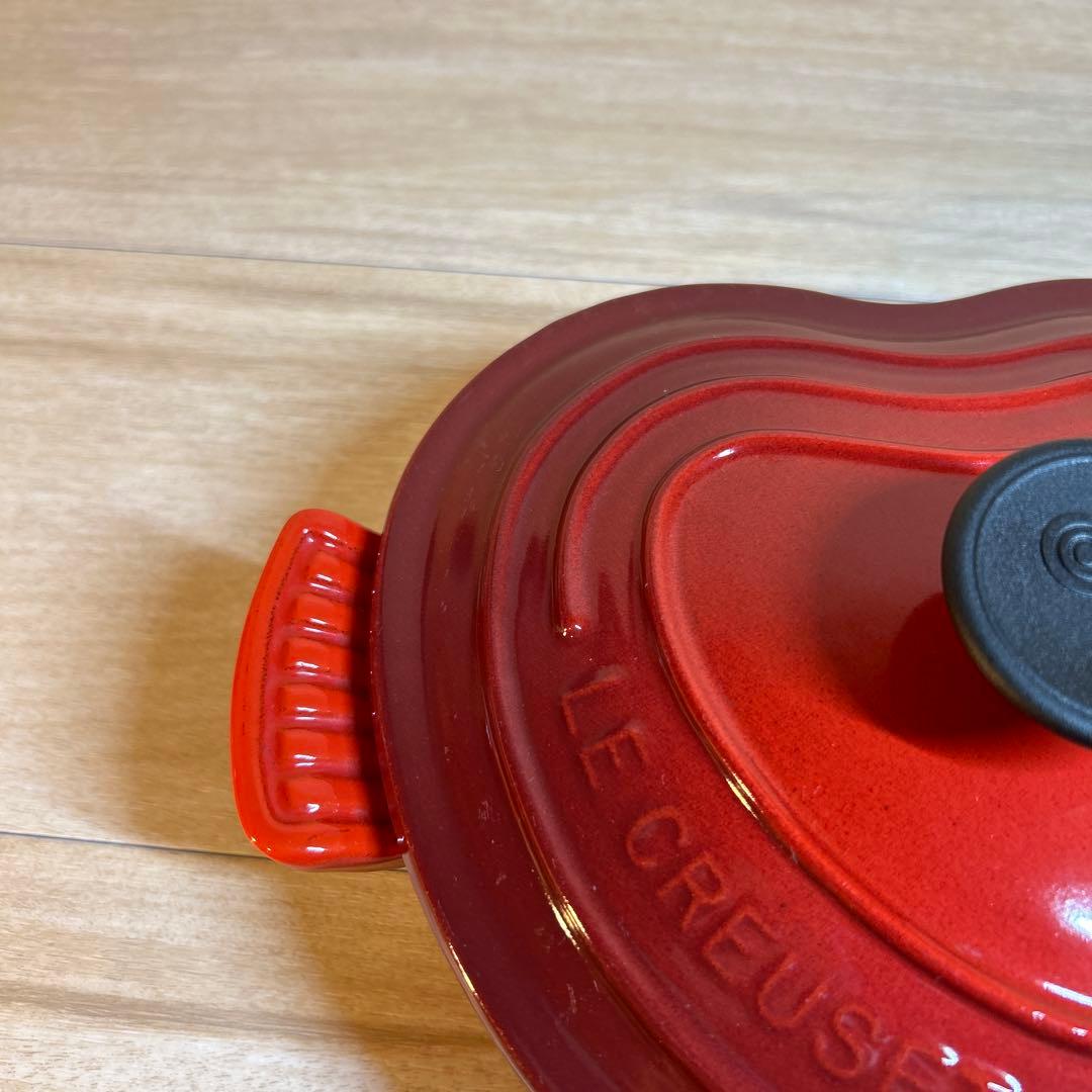 ルクルーゼ　プレートダムール　ココットダムール　ハート　鍋　チェリーレッド