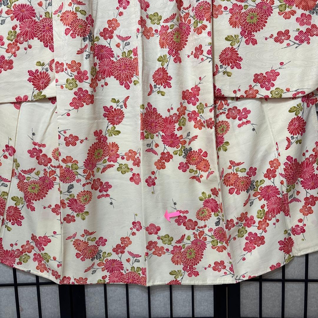 七五三　着物セット　7歳　正絹　パールホワイト　白色