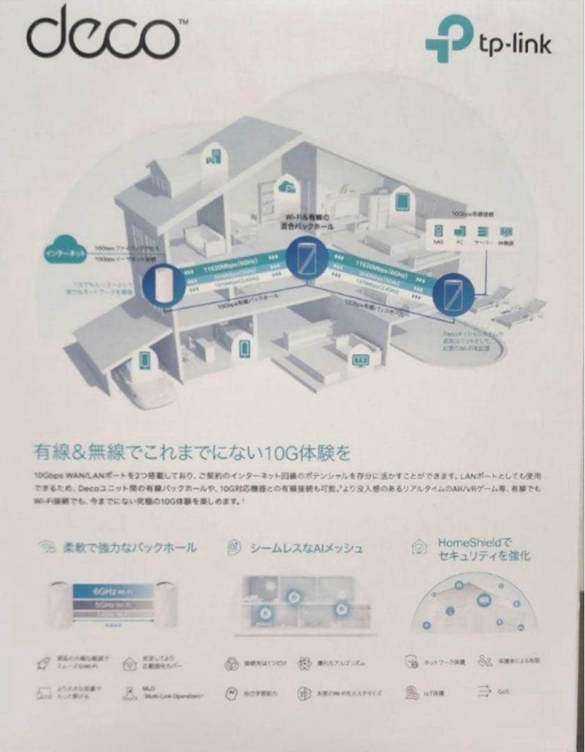 TP-Link BE22000 Deco BE85 Wi-Fi7メッシュルーター