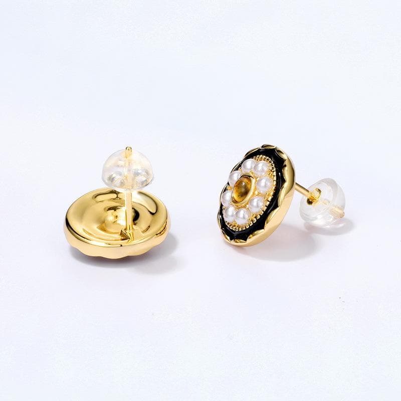 ＜受注制作＞こはくのピアス 琥珀 パール イエローゴールド 0188