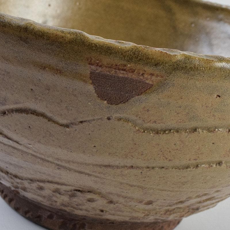 茶道具　青木木米作　波線文　菓子鉢　仕覆付　時代箱　V　R9578H