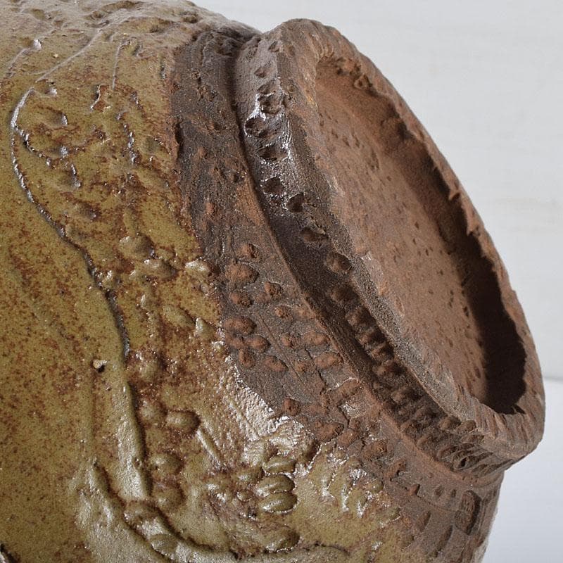 茶道具　青木木米作　波線文　菓子鉢　仕覆付　時代箱　V　R9578H