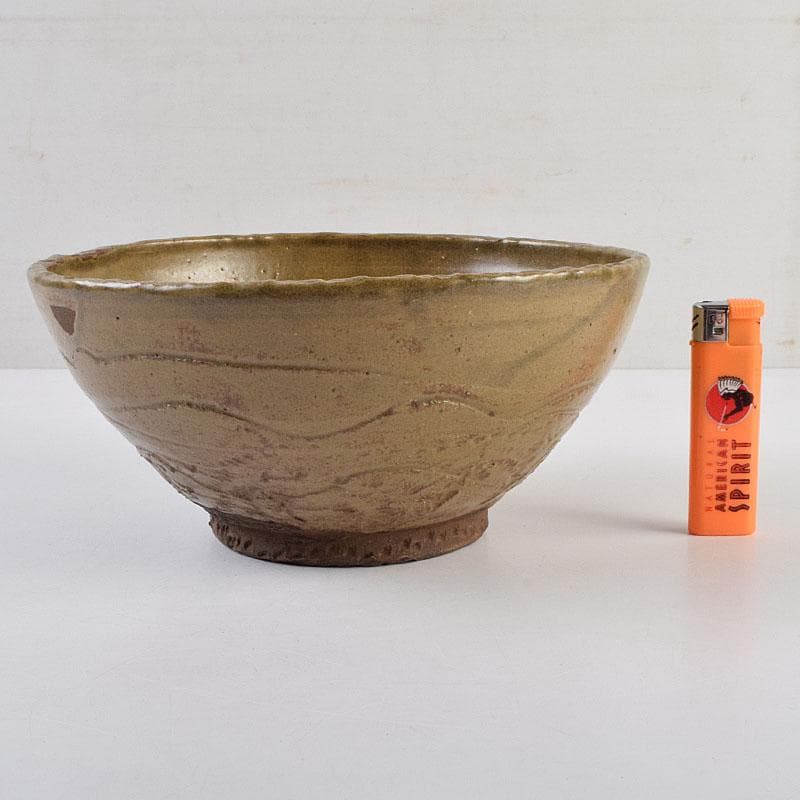 茶道具　青木木米作　波線文　菓子鉢　仕覆付　時代箱　V　R9578H