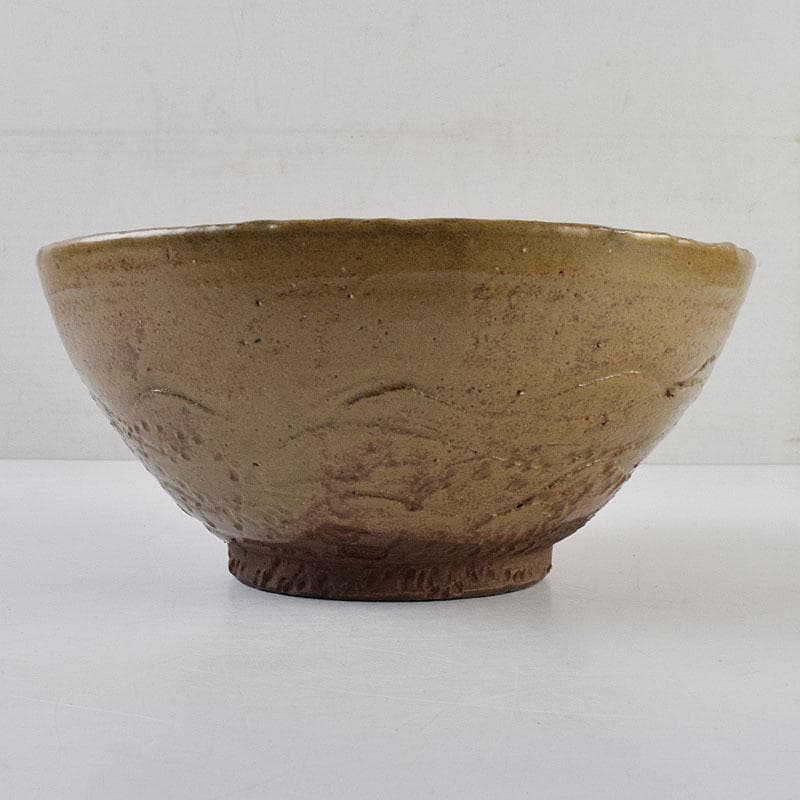 茶道具　青木木米作　波線文　菓子鉢　仕覆付　時代箱　V　R9578H