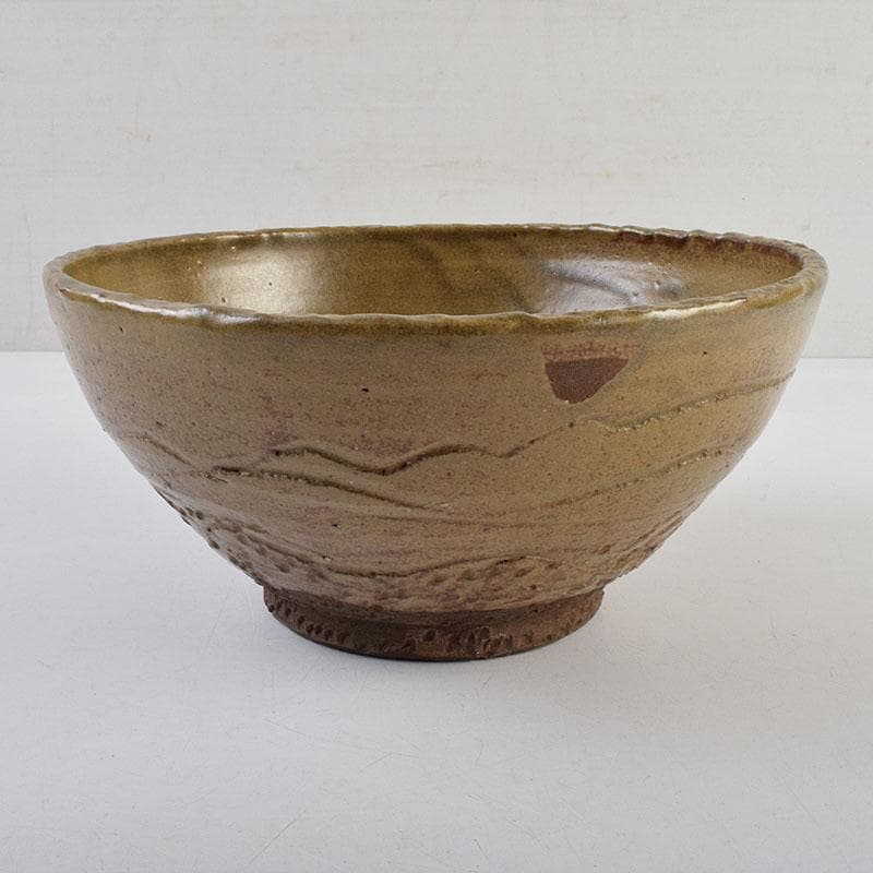 茶道具　青木木米作　波線文　菓子鉢　仕覆付　時代箱　V　R9578H