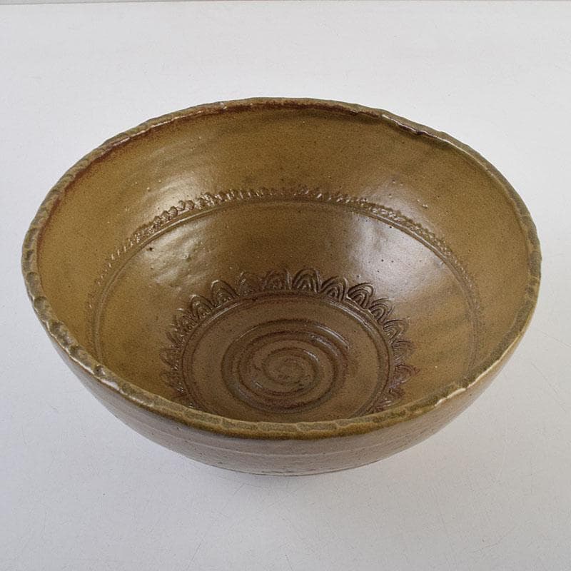 茶道具　青木木米作　波線文　菓子鉢　仕覆付　時代箱　V　R9578H